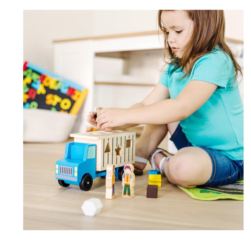 Melissa & Doug Shape-Sorting Dump Truck Wooden Toy - Picture 6 of 15